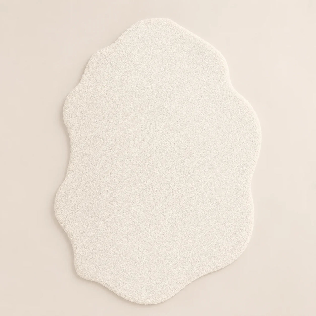 Area Rug Cream High Pile Carved Pattern