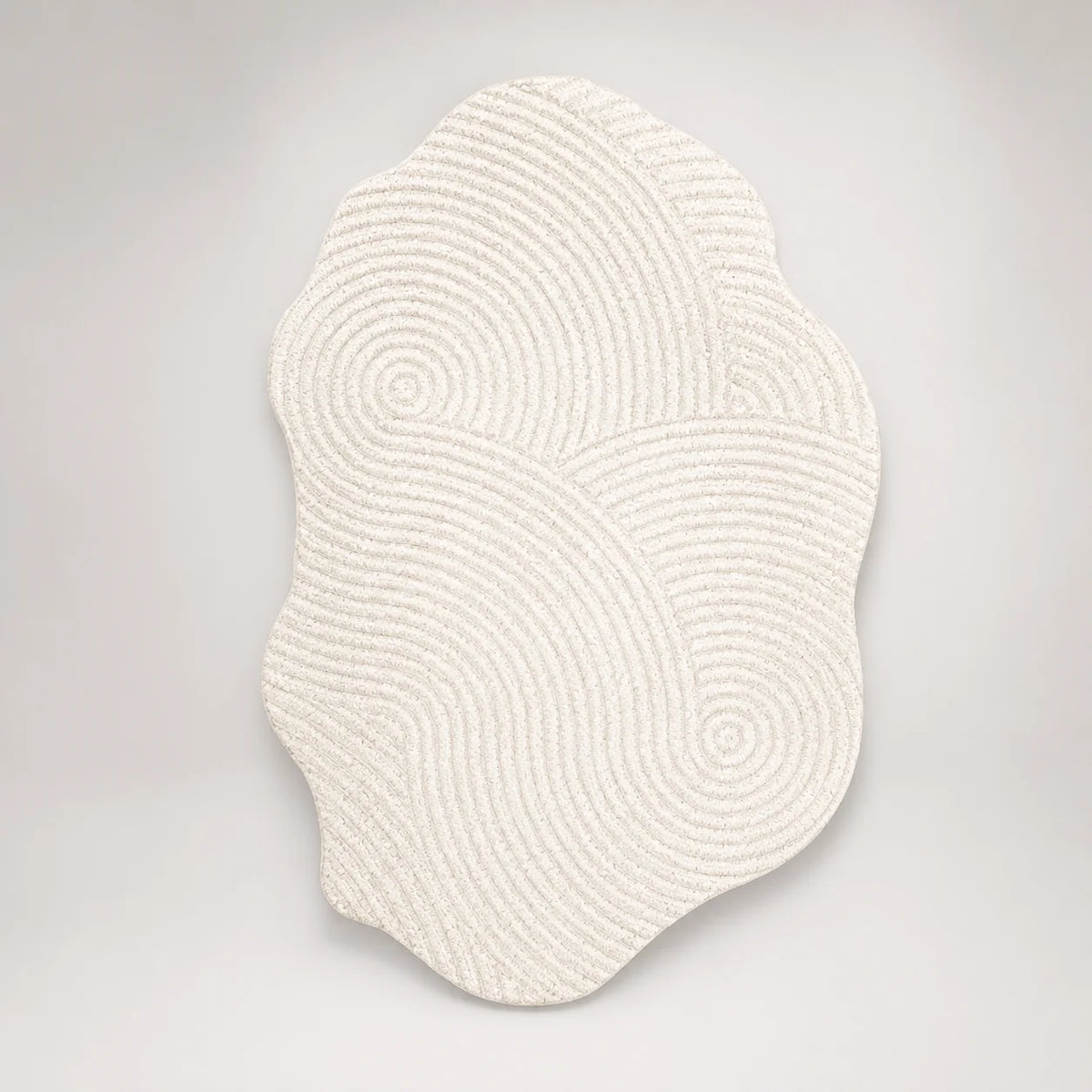 Area Rug Cream High Pile Carved Pattern