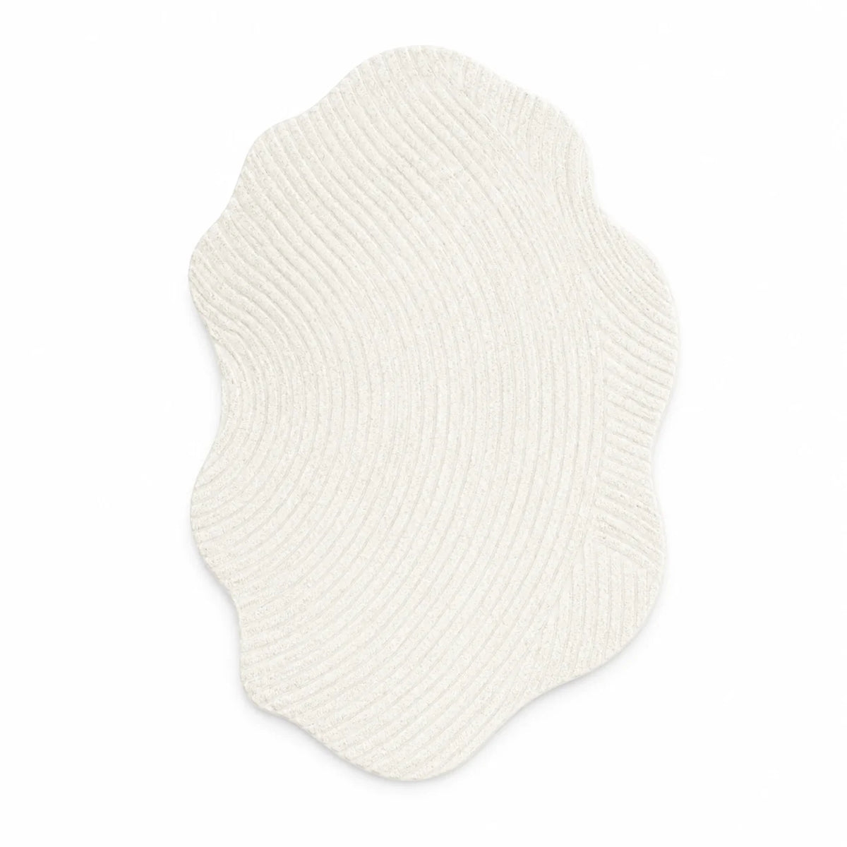 Area Rug Cream High Pile Carved Pattern