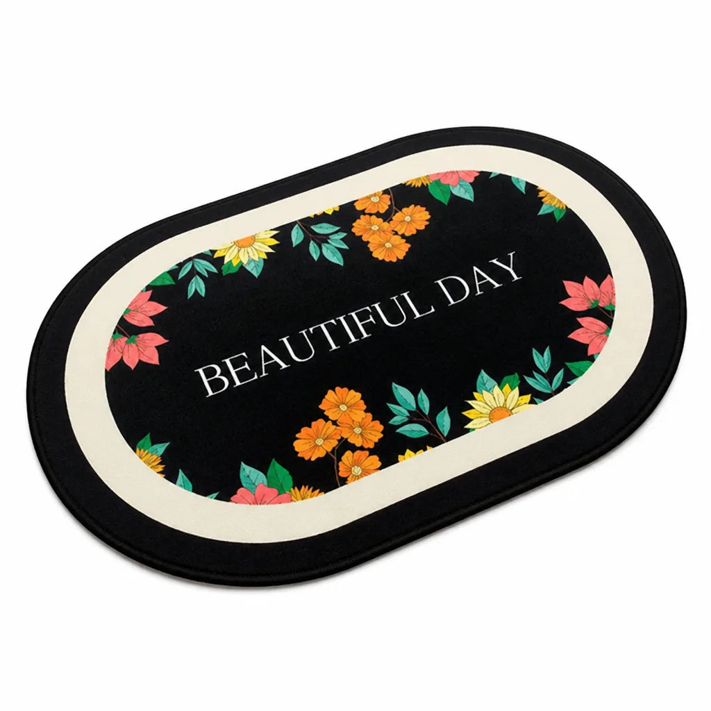 Area Rug French Country Floral Machine Washable Non-Slip