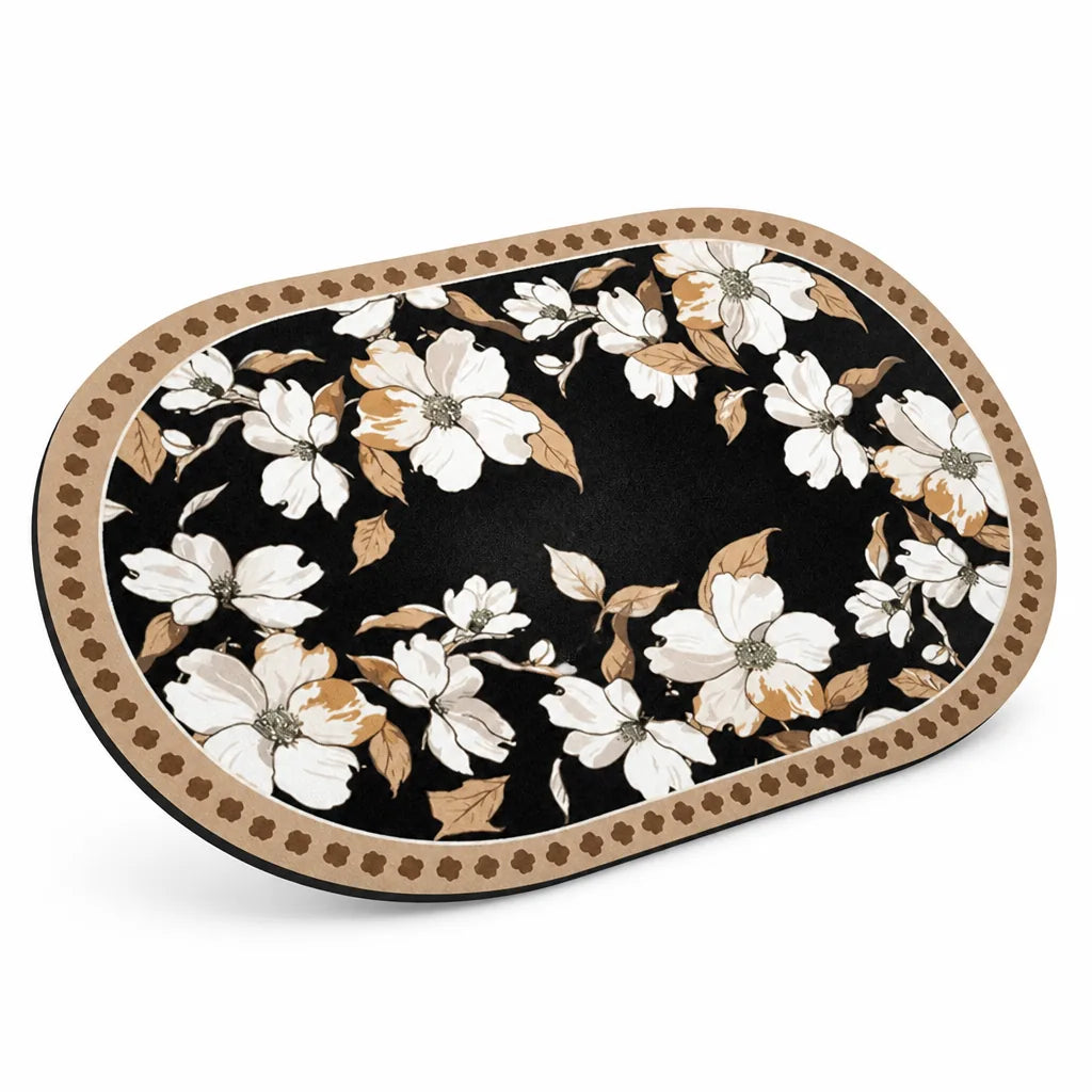 Area Rug French Country Floral Machine Washable Non-Slip
