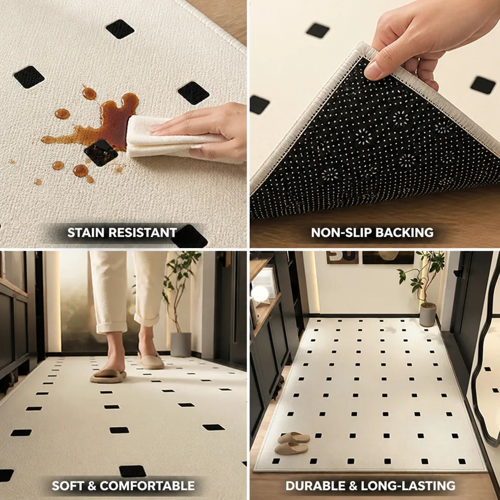 Area Rug Geometric Pattern Stain-Resistant & Non-Slip Backing