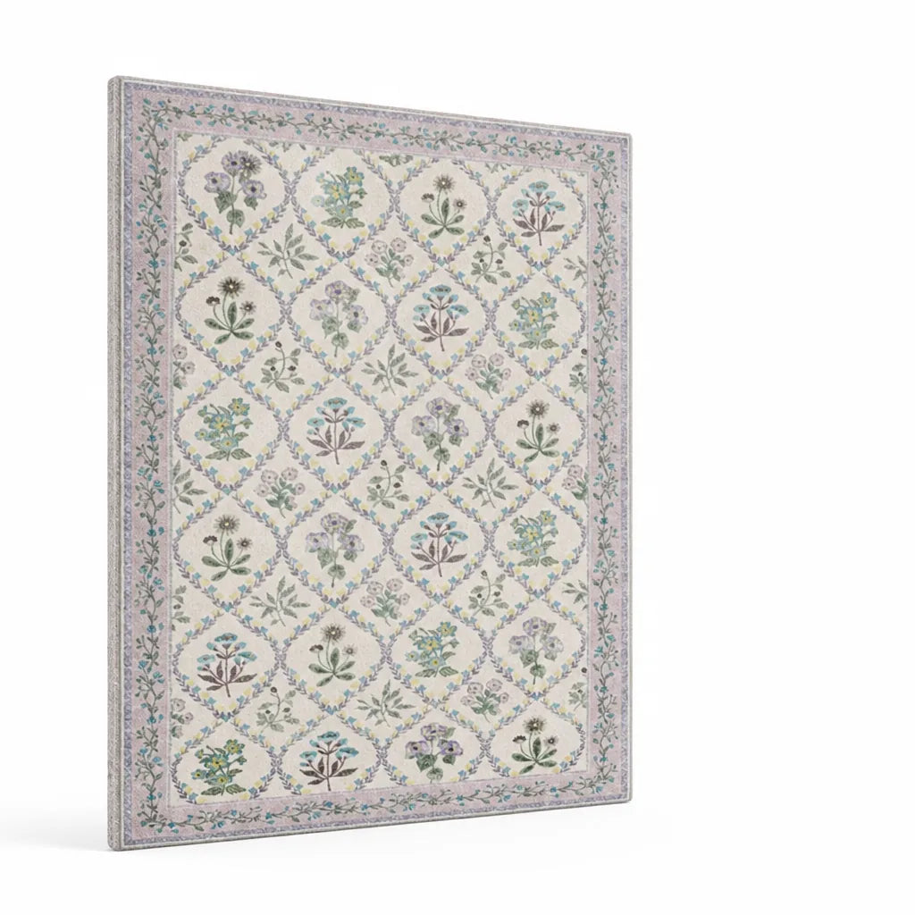Area Rug Handcrafted Persian Floral Plush Easy Care