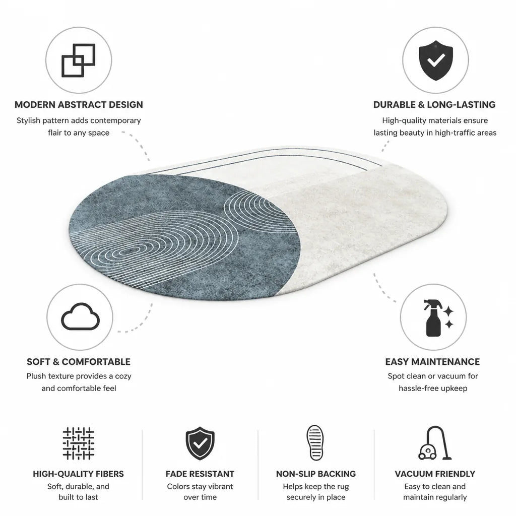 Area Rug Modern Abstract Soft Plush Easy Care