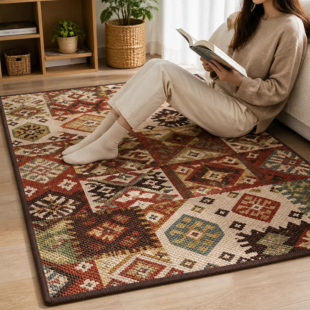 Area Rug Patchwork Soft & Stain-Resistant