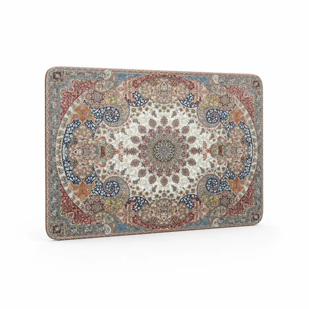 Area Rug Persian Medallion Flat-Weave Low-Profile
