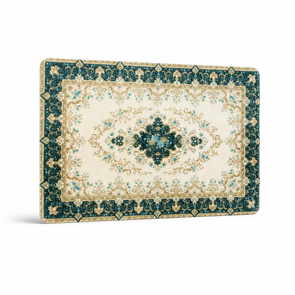 Area Rug Persian Medallion Flat-Weave Low-Profile