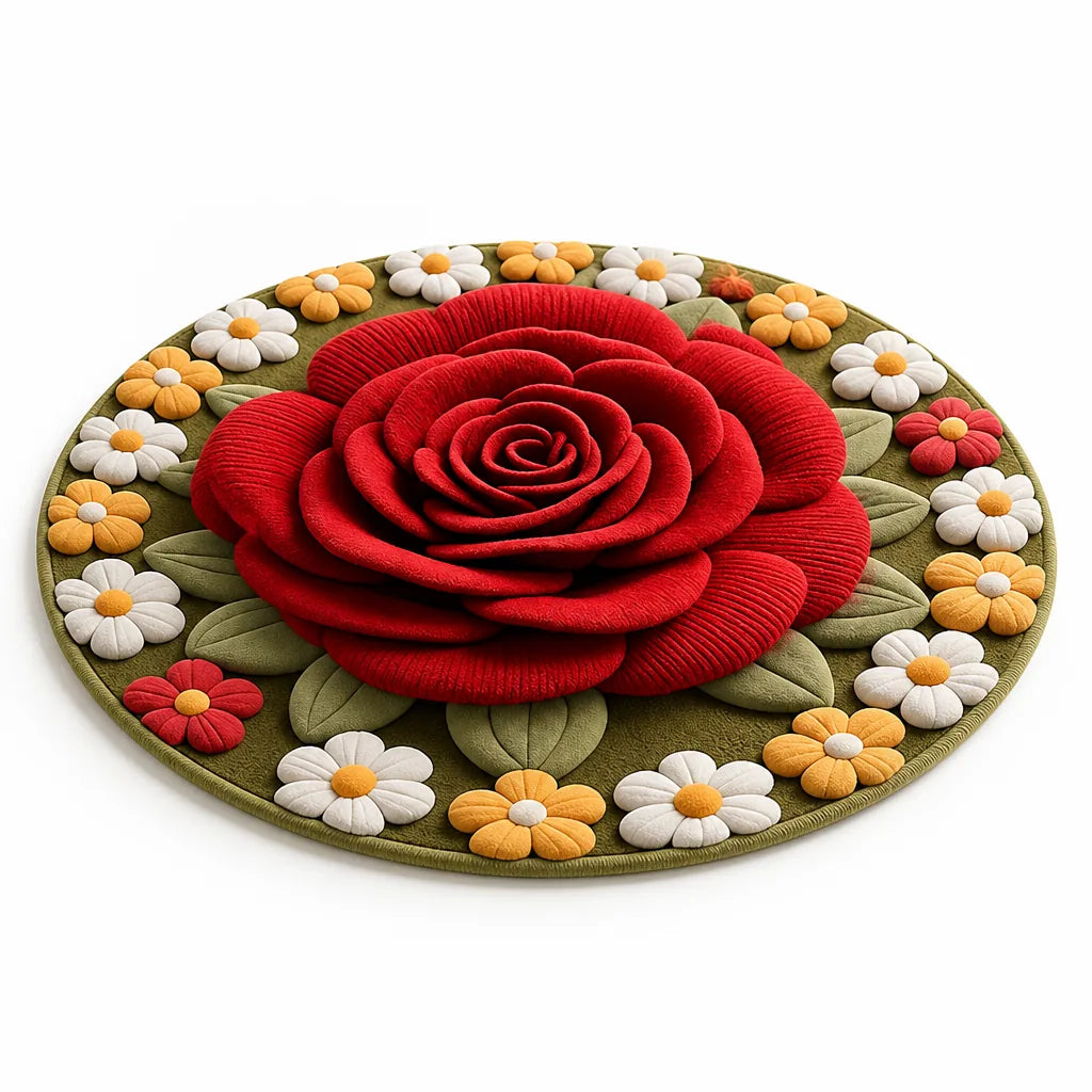 Area Rug Plush Floral Durable & Easy Clean
