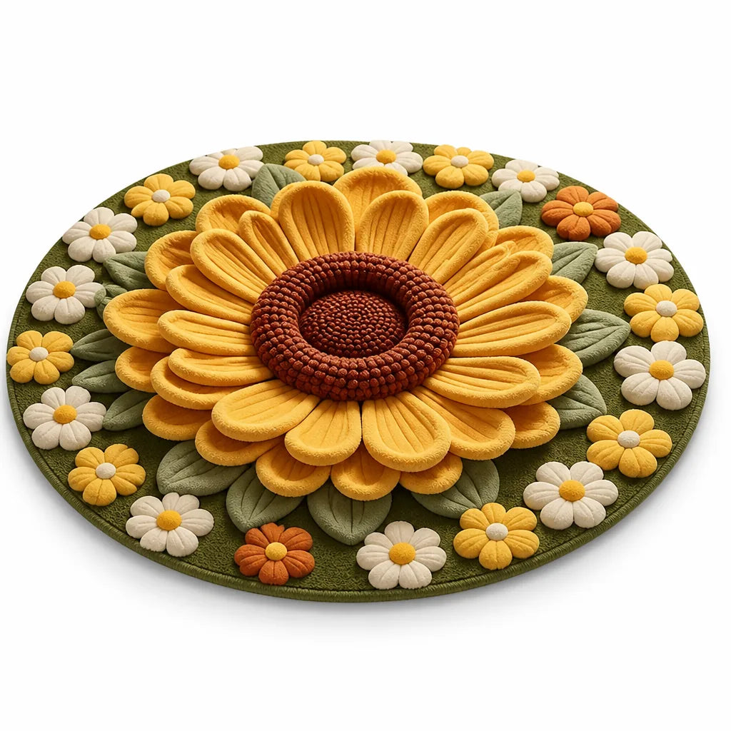Area Rug Plush Floral Durable & Easy Clean