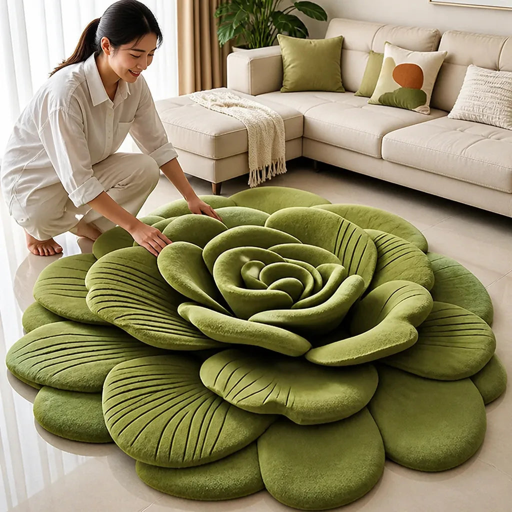Area Rug Plush Floral Durable & Easy Clean