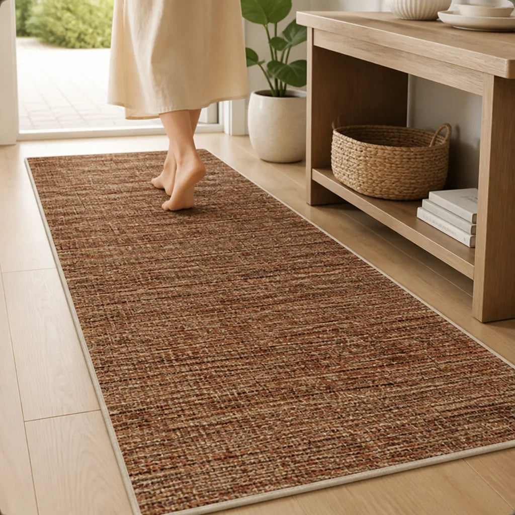 Area Rug Textured Machine Washable & Non-Slip Backing