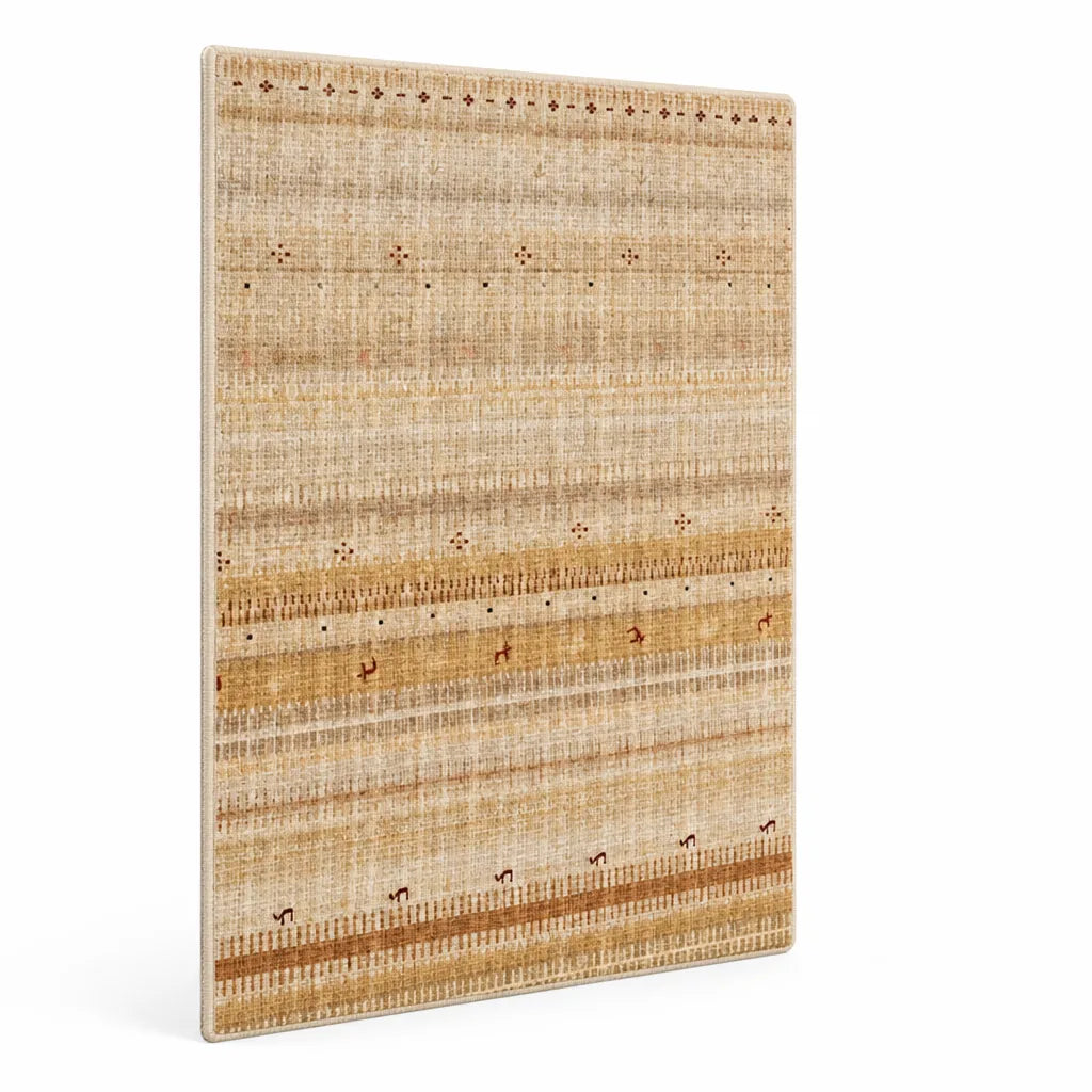 Area Rug Textured Machine Washable & Non-Slip Backing