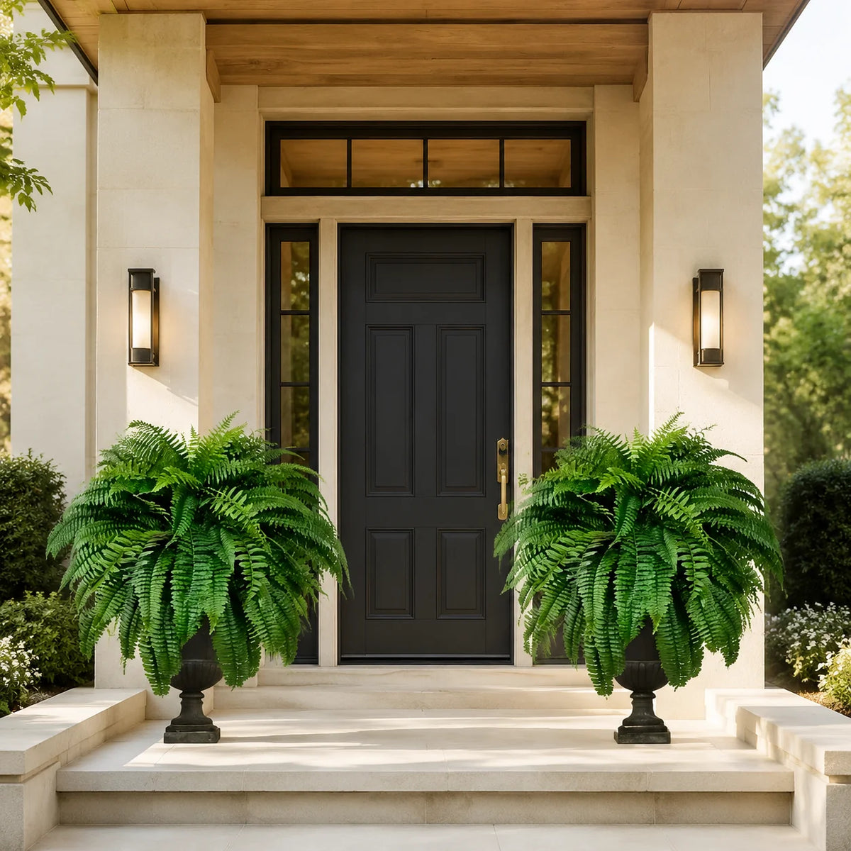 Artificial Boston Fern Lifelike Cascading Fronds UV Resistant