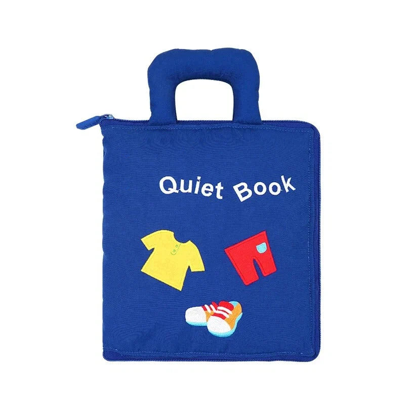 Baby Activity Book Soft Cloth Crinkle Tabs 3D Shapes