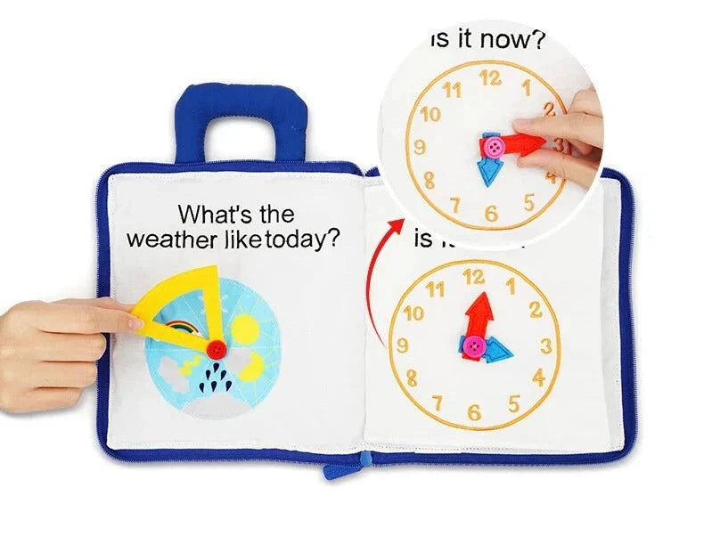 Baby Activity Book Soft Cloth Crinkle Tabs 3D Shapes