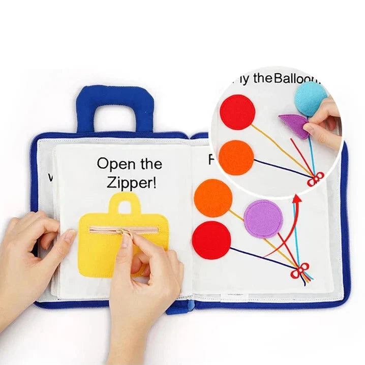 Baby Activity Book Soft Cloth Crinkle Tabs 3D Shapes