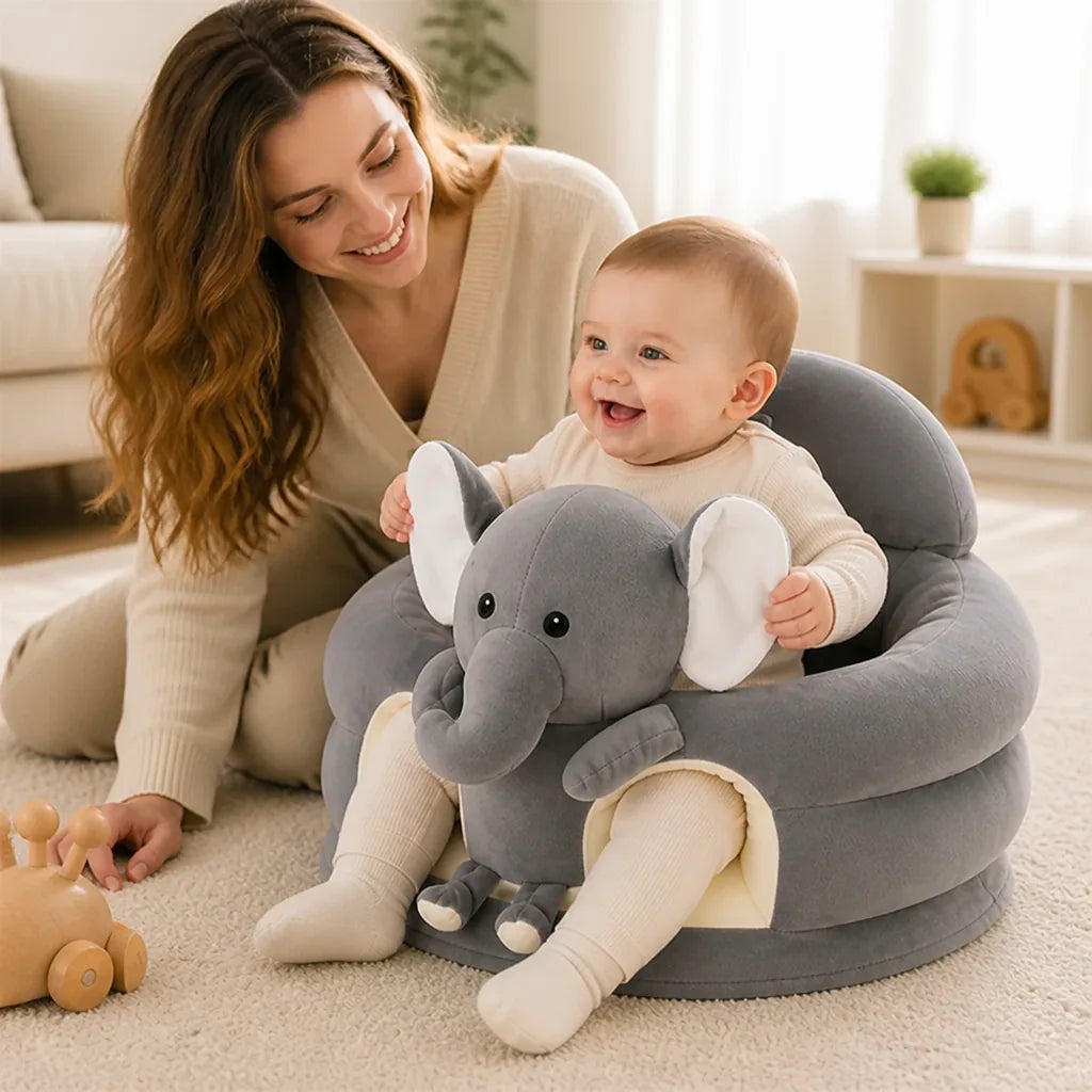 Baby Seat Ergonomic Velour Non-Slip Base