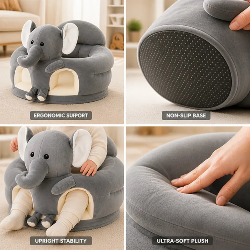 Baby Seat Ergonomic Velour Non-Slip Base