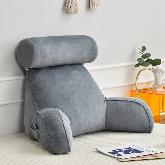 Backrest Pillow Adjustable Headrest & Padded Armrests