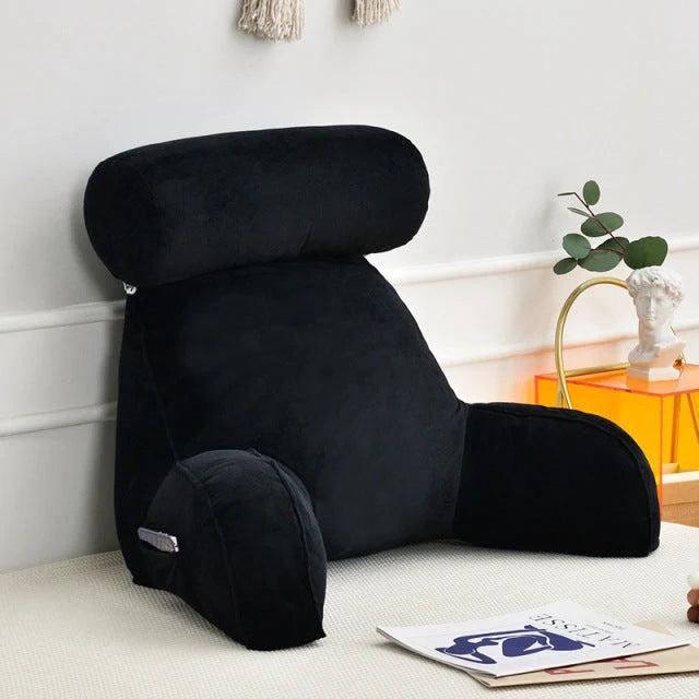 Backrest Pillow Adjustable Headrest & Padded Armrests