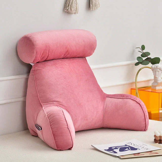 Backrest Pillow Adjustable Headrest & Padded Armrests