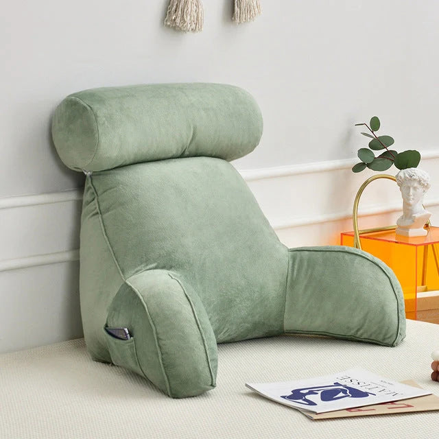 Backrest Pillow Adjustable Headrest & Padded Armrests