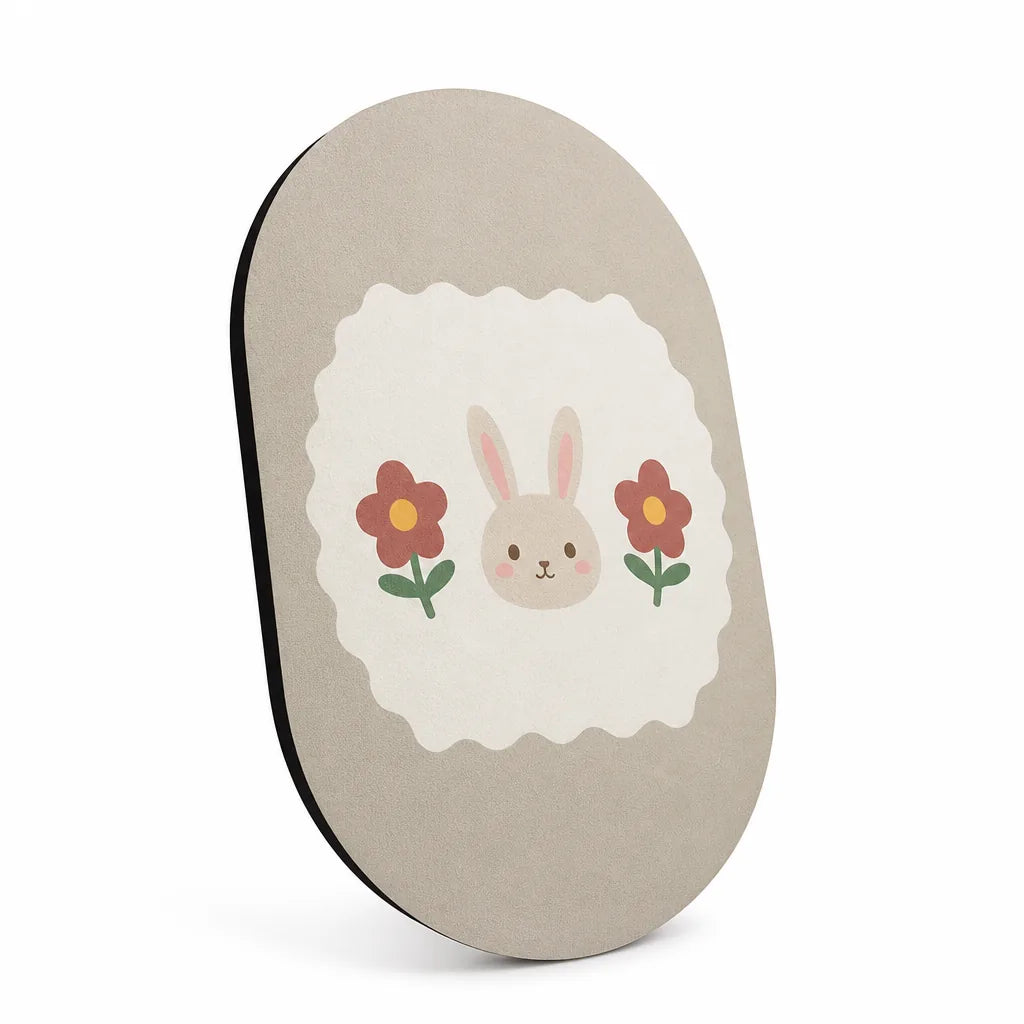 Bath Mat Bunny & Floral Non-Slip Machine Washable