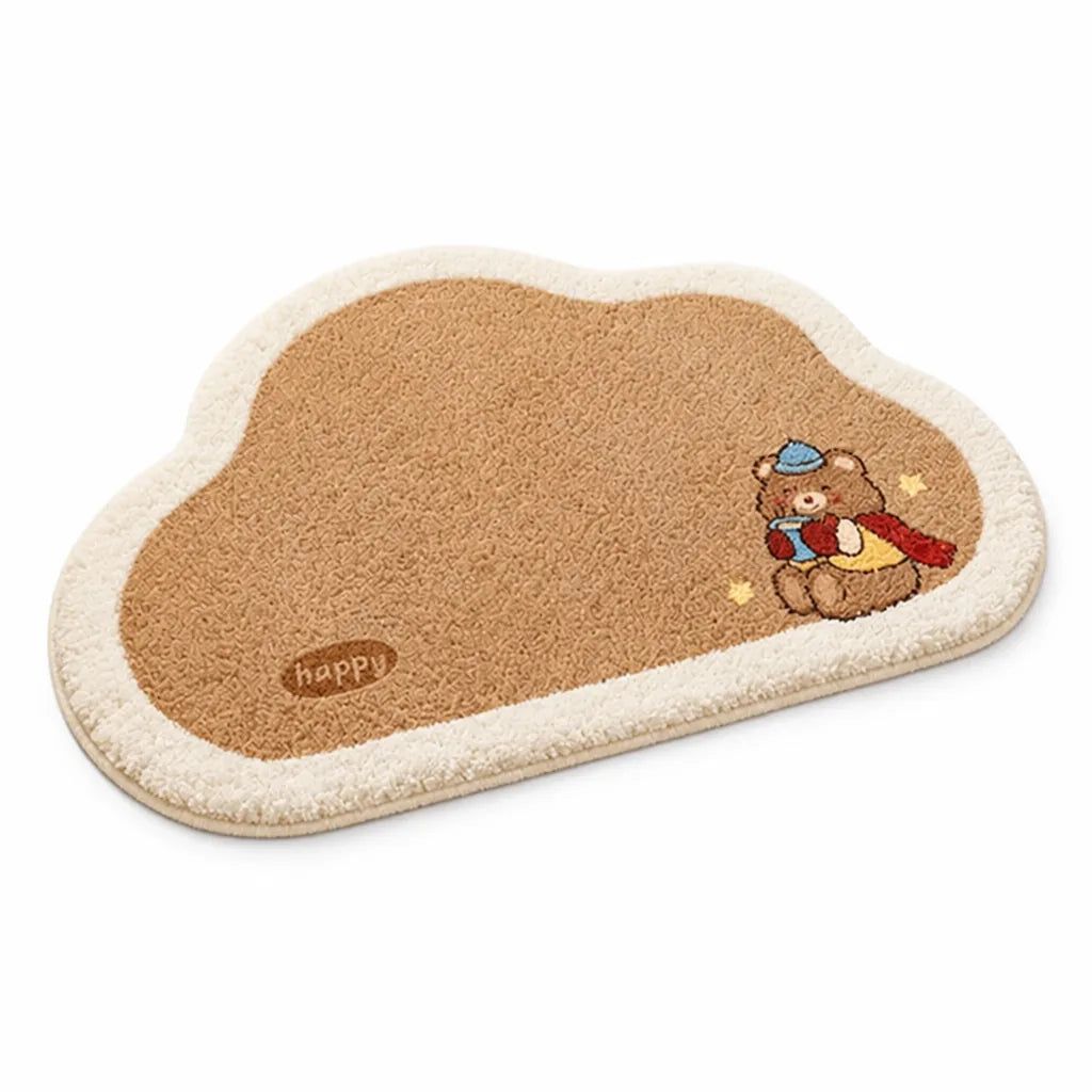Bath Mat Cat-Themed Faux Cashmere Non-Slip Machine Washable