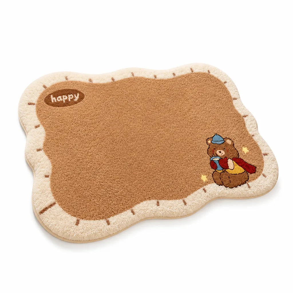 Bath Mat Cat-Themed Faux Cashmere Non-Slip Machine Washable
