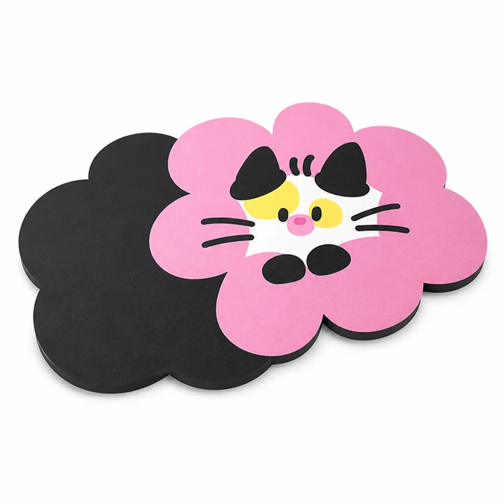 Bath Mat Flower-Shaped Plush Non-Slip Machine Washable