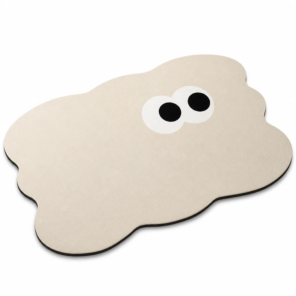 Bath Mat Flower-Shaped Plush Non-Slip Machine Washable