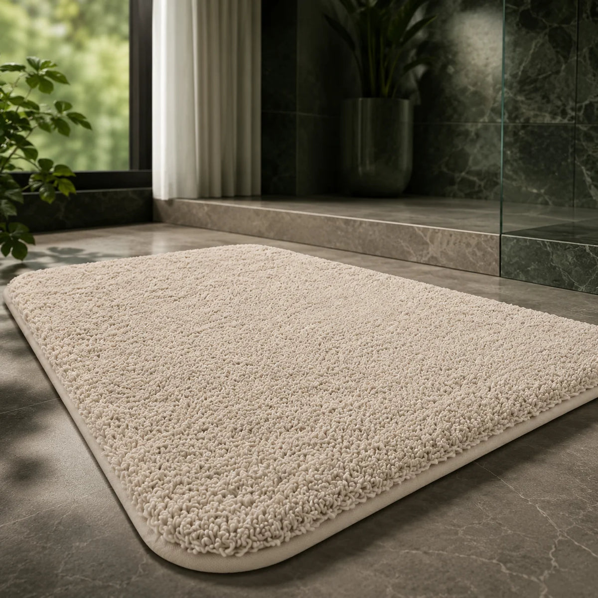 Bath Mat Long Pile Non-Slip Backing & Machine Washable