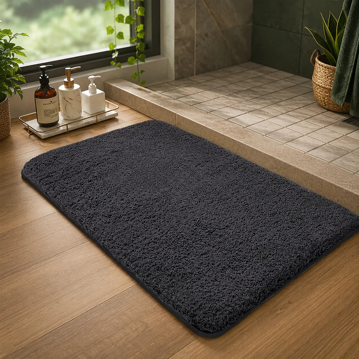 Bath Mat Long Pile Non-Slip Backing & Machine Washable