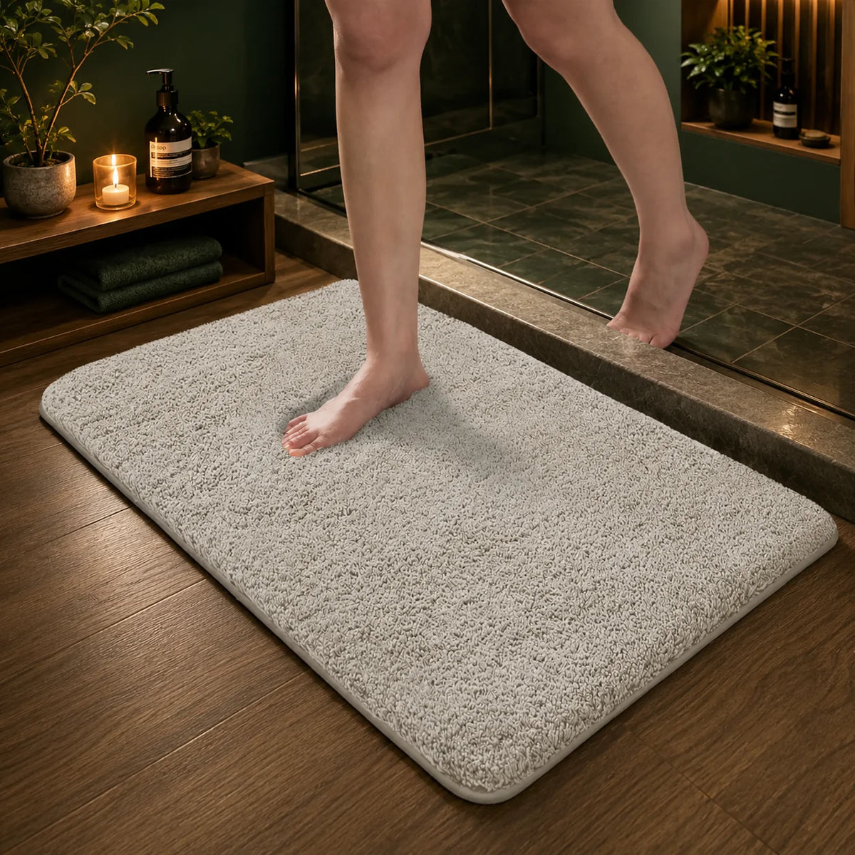 Bath Mat Long Pile Non-Slip Backing & Machine Washable