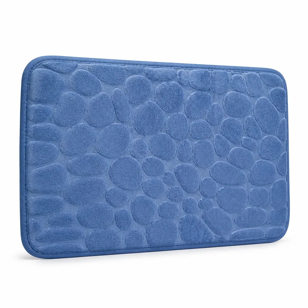 Bath Mat Non-Slip 3D Pebble Plush & Machine Washable