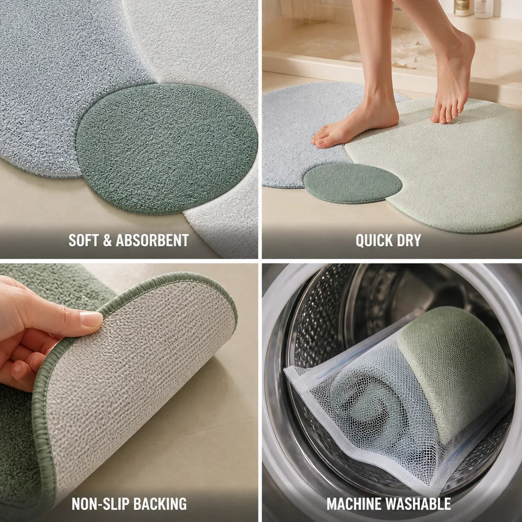 Bath Mat Plush Absorbent Non-Slip Backing
