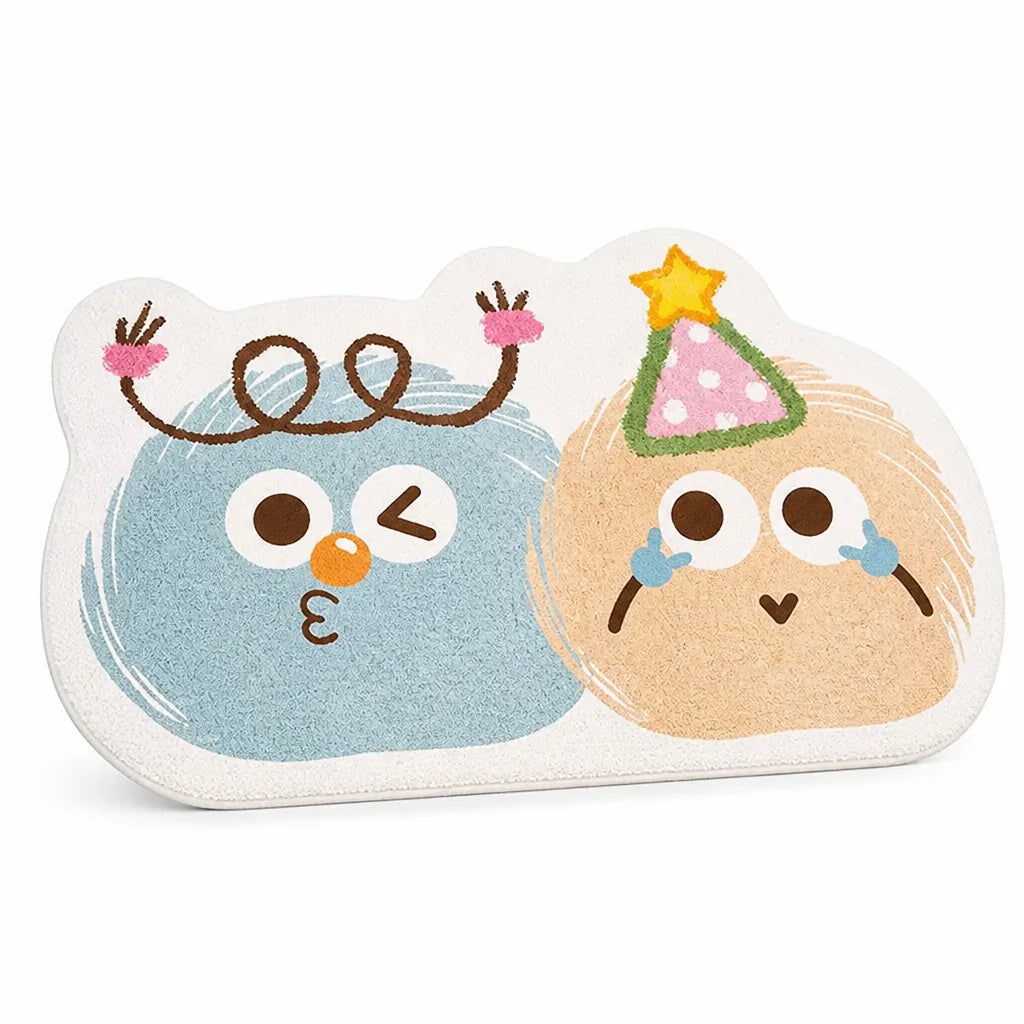Bath Mat Plush Cartoon Design Non-Slip & Machine Washable