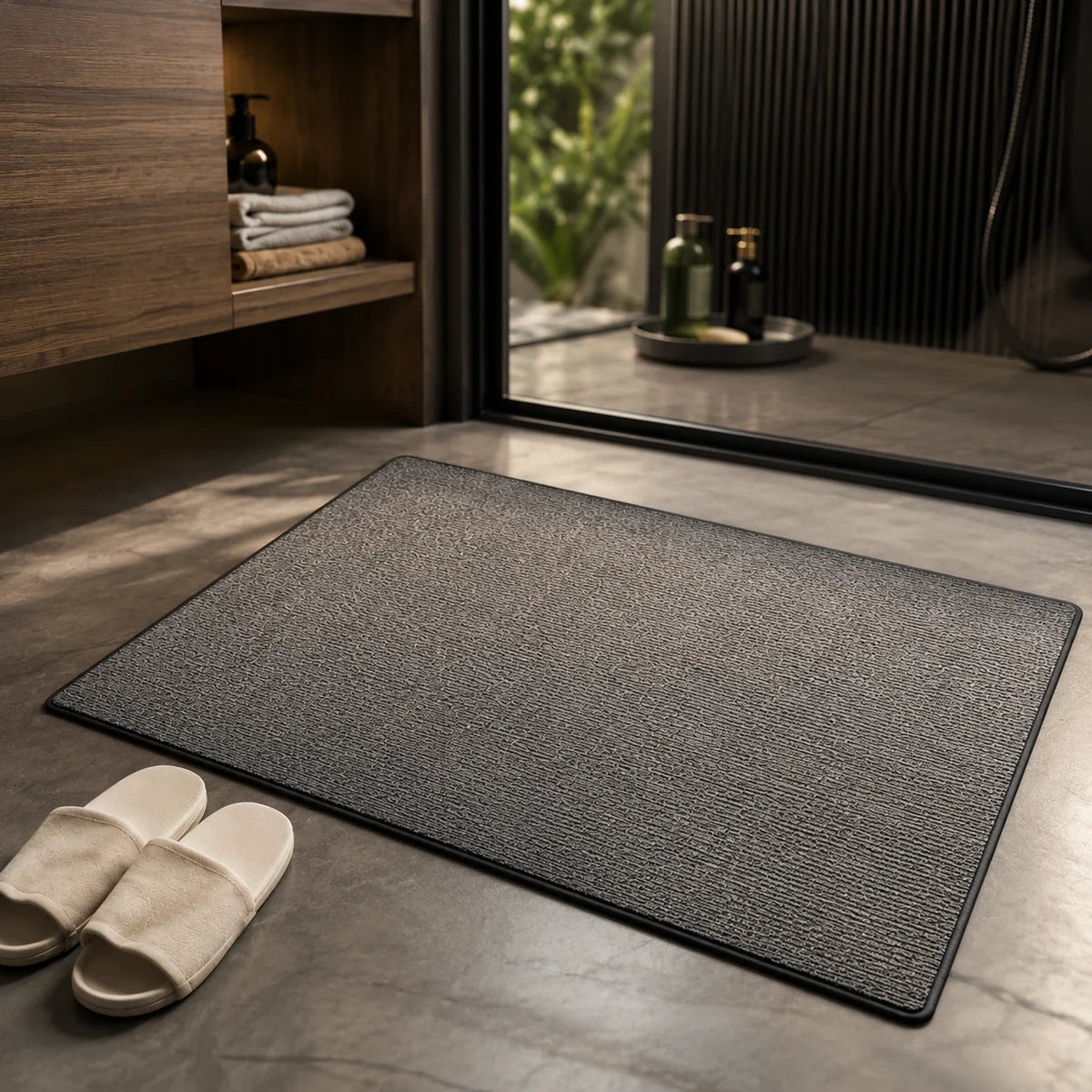 Bath Mat Plush Moisture-Wicking PVC Non-Slip
