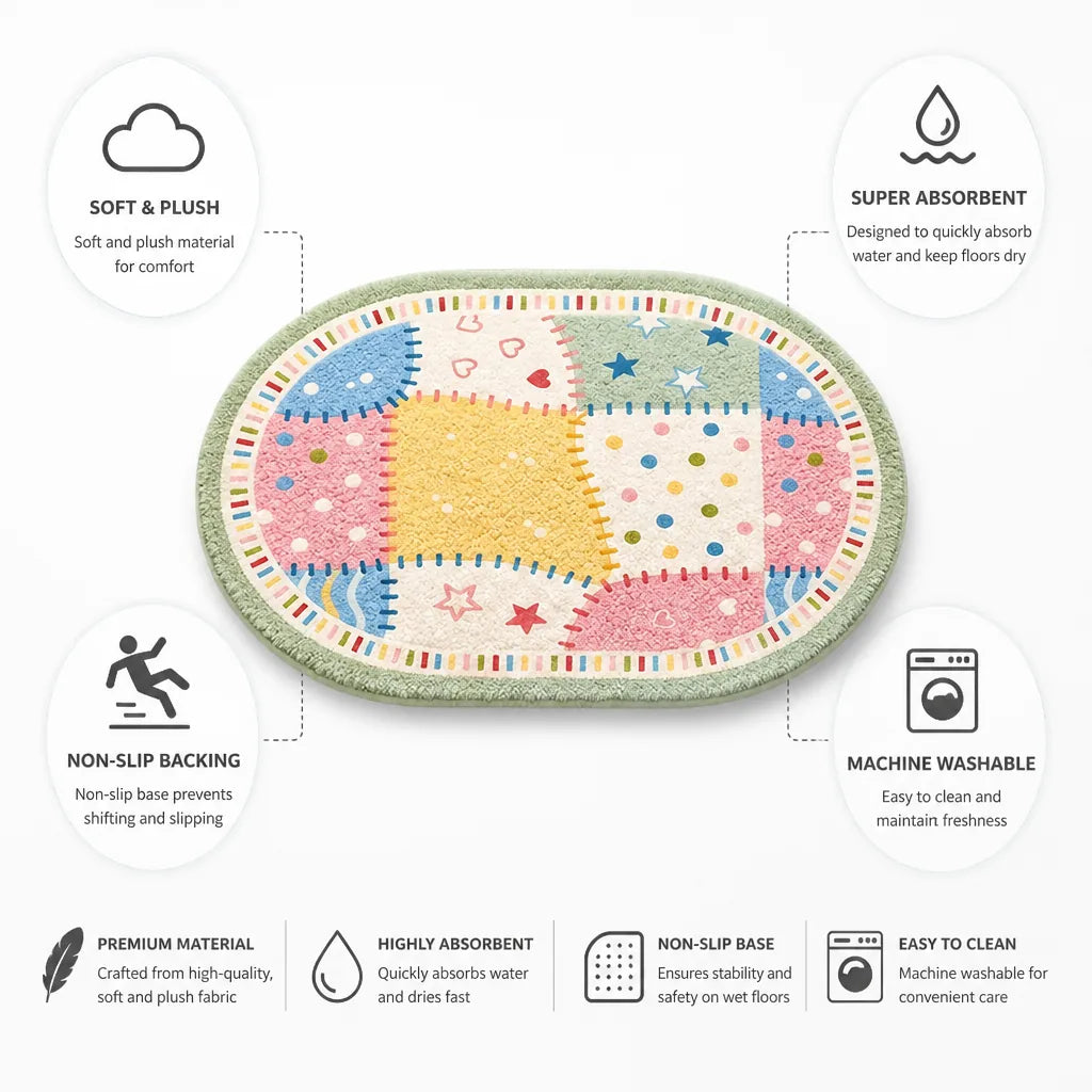Bath Mat Plush Super Absorbent Non-Slip