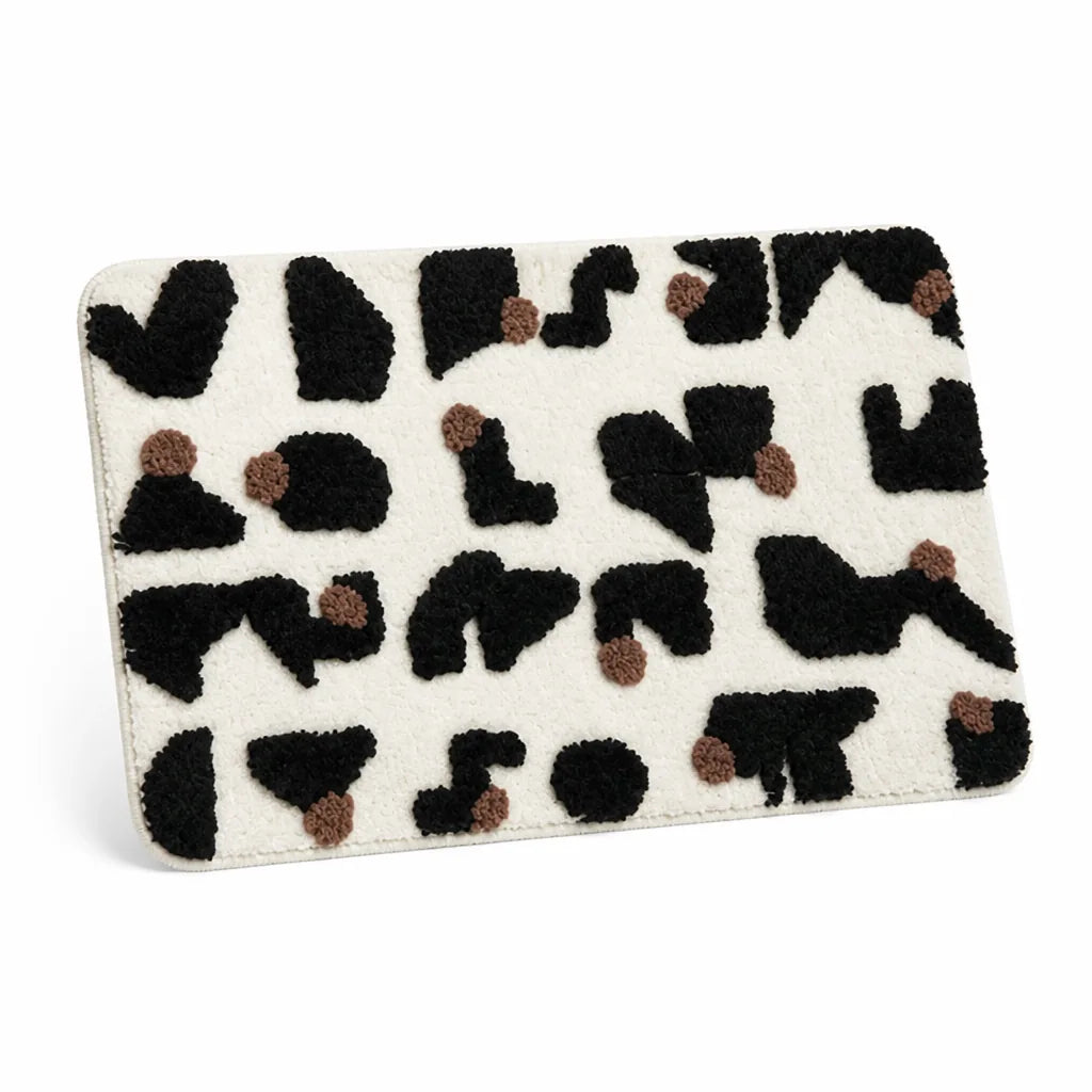 Bath Mat Soft Microfiber Raised Tuft Non-Slip Backing