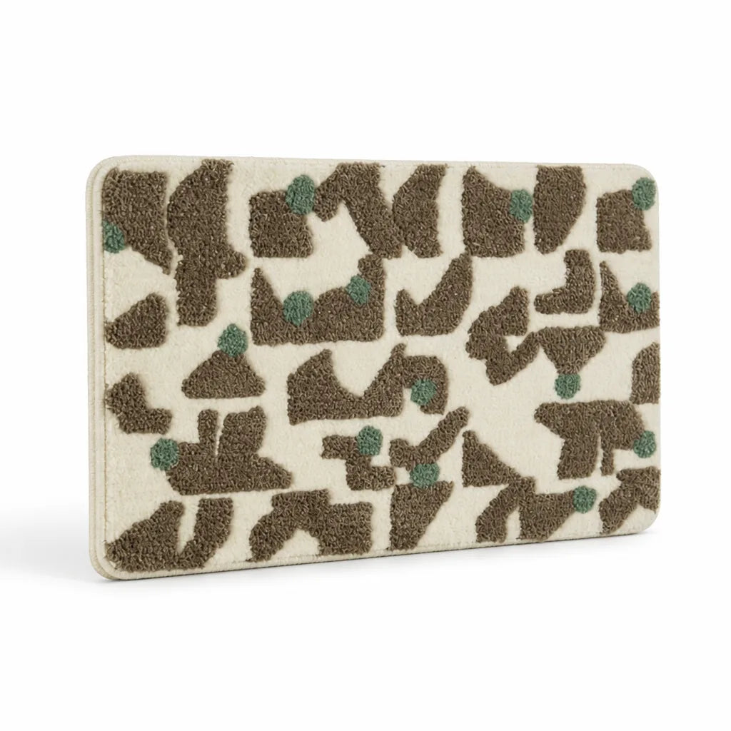 Bath Mat Soft Microfiber Raised Tuft Non-Slip Backing