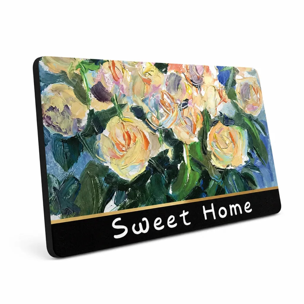Bath Mat Sunflower Design Non-Slip Backing & Machine Washable