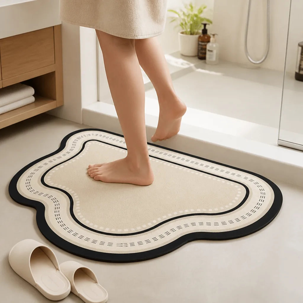 Bath Rug Plush Soft Fibers Non-Slip Backing Machine Washable