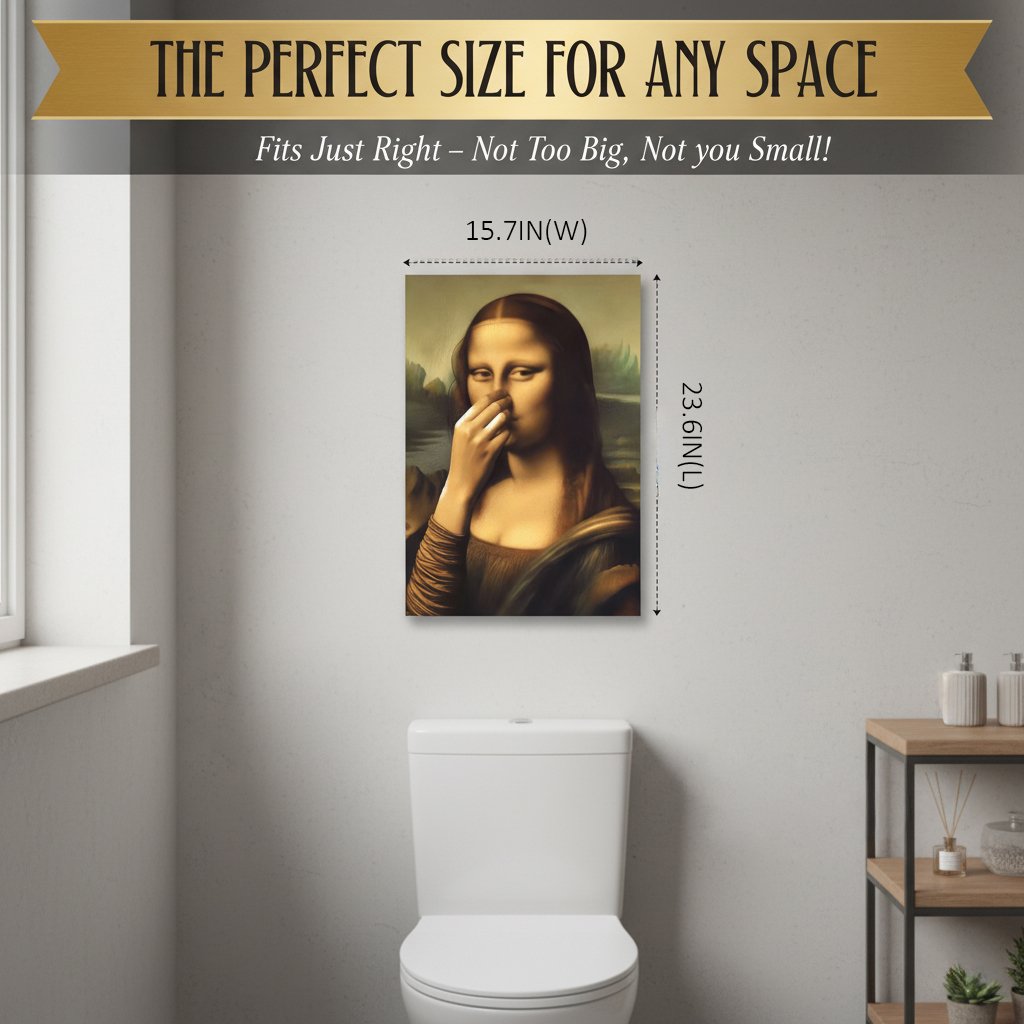 Bathroom Canvas Art Humorous Renaissance Waterproof & Pre-Framed