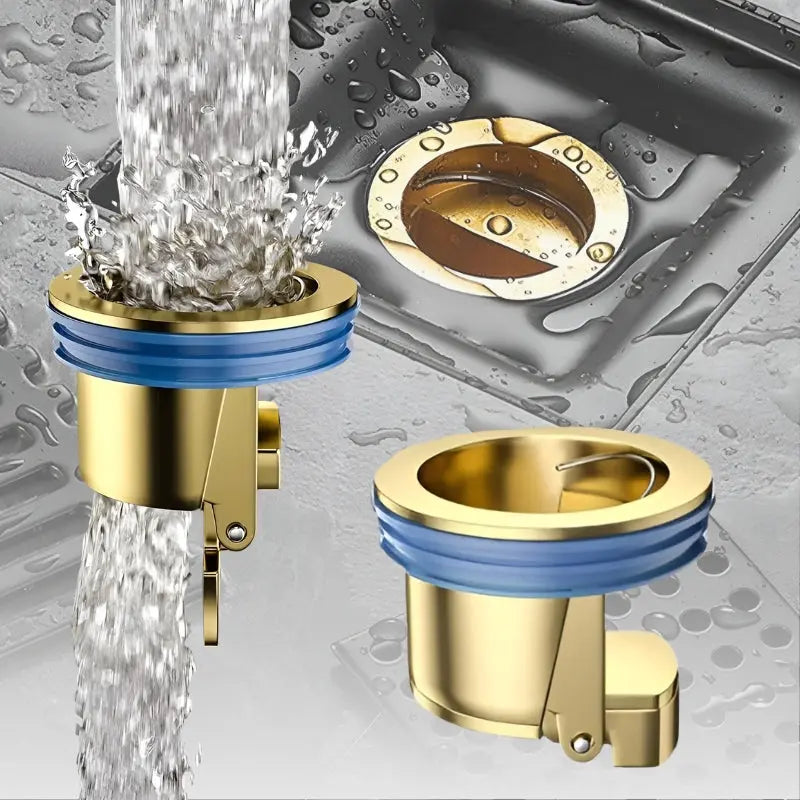 Bathroom Drain Stopper Automatic Brass Odor-Blocking Set of 3