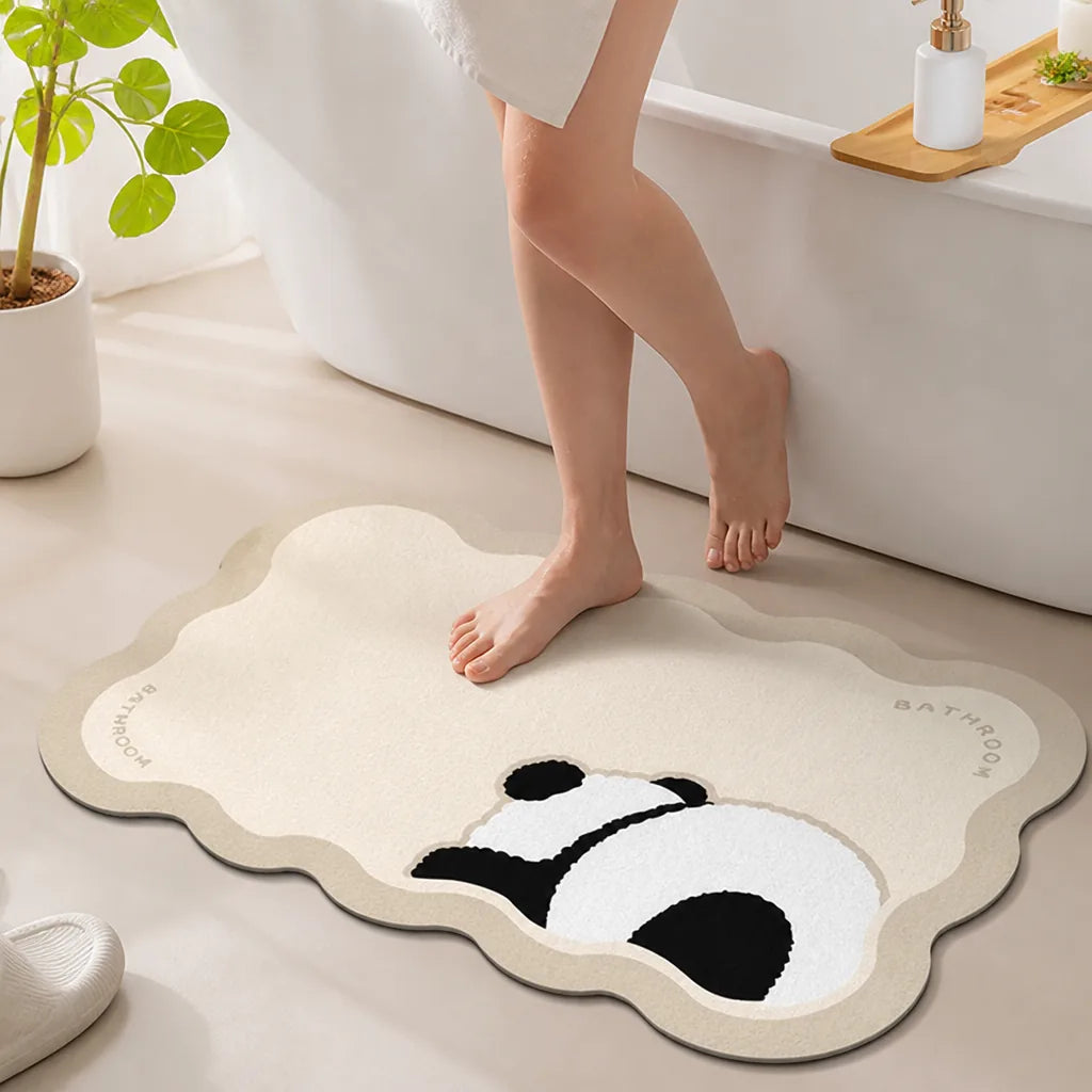 Bathroom Mat Panda Non-Slip & Machine Washable