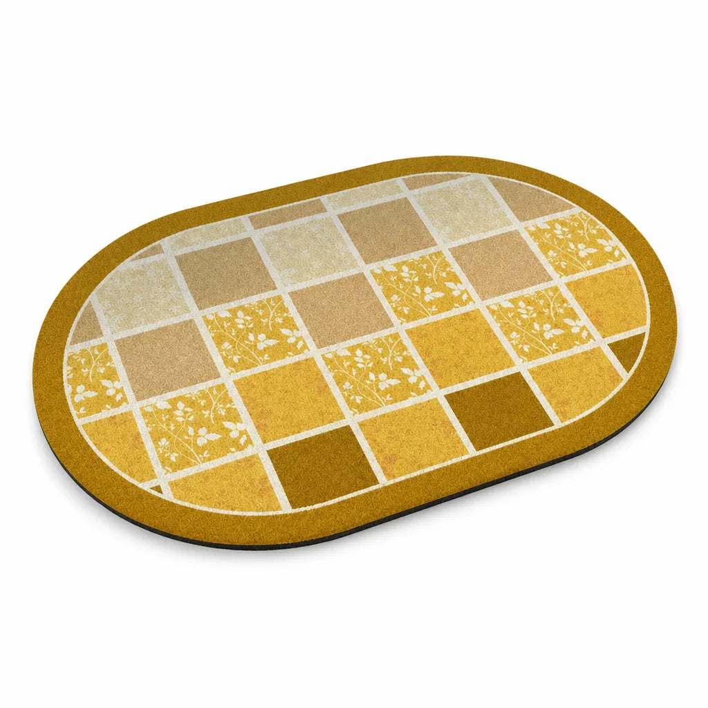 Bathroom Rug Plush Oval Non-Slip & Machine-Washable