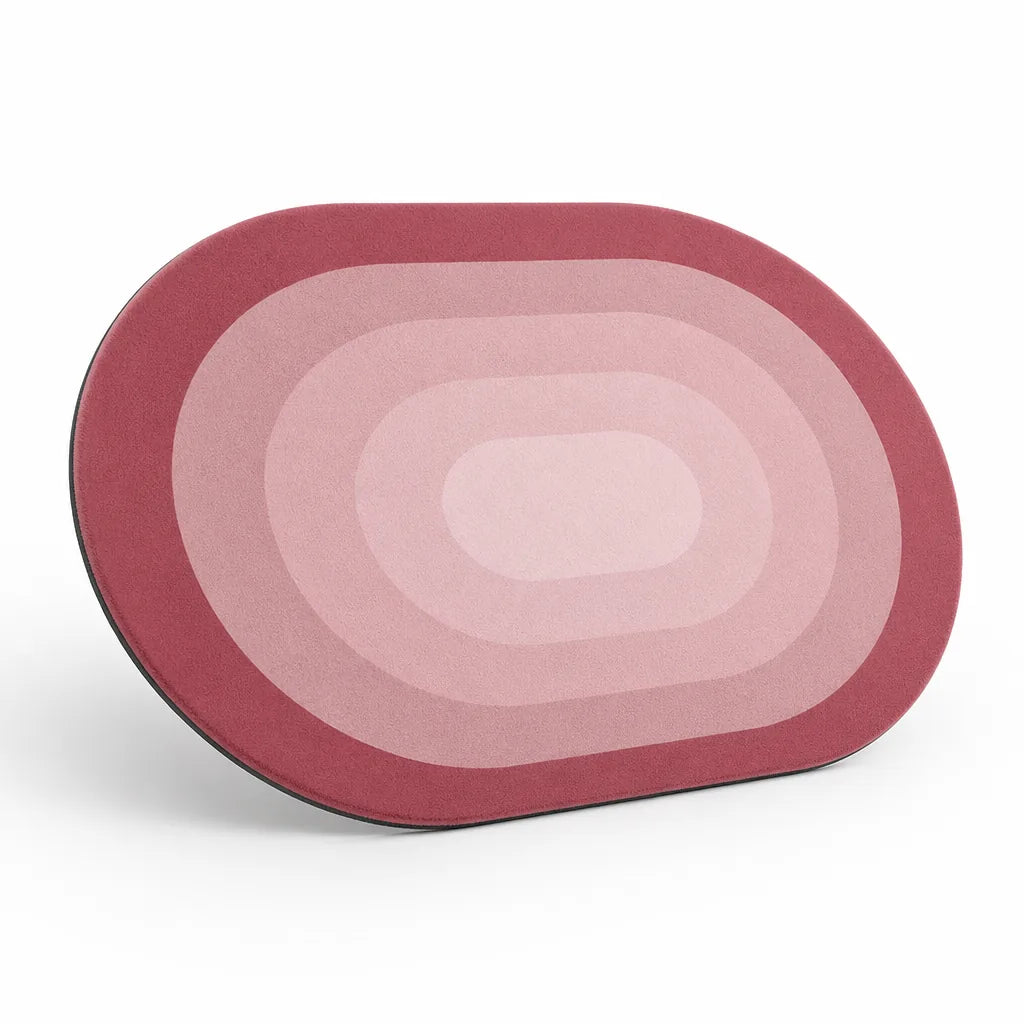 Bathroom Rug Plush Oval Non-Slip & Machine-Washable