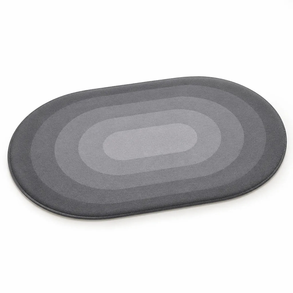 Bathroom Rug Plush Oval Non-Slip & Machine-Washable