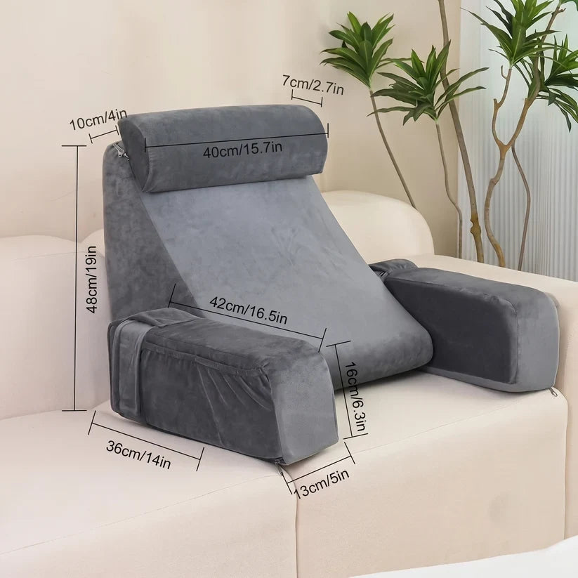 Bed Rest Pillow Memory Foam Wedge With Armrests